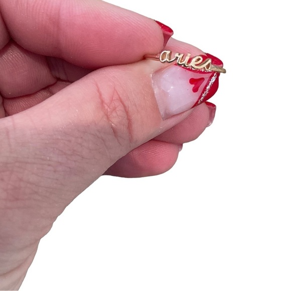 Aries Zodiac Dainty Lightweight Gold Tone Copper Ring - Picture 3 of 11